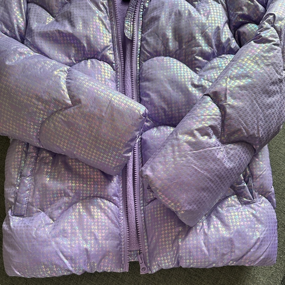 Weather Tamer Big Girls Iridescent Foil Puffer Jacket - Picture 5 of 11